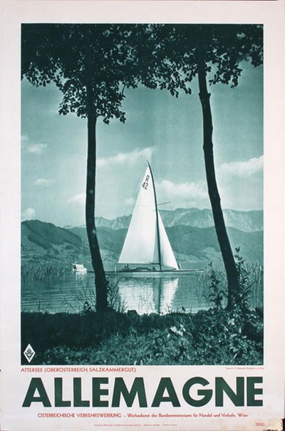 Allemagne Attersee Salzkammergut  original poster designed by Photo: G. Roßmanith