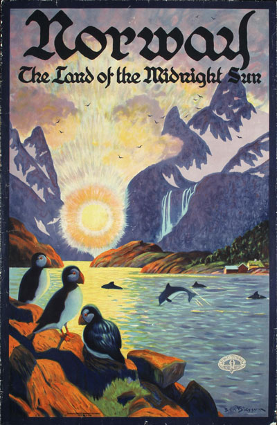 Norway - The Land of the Midnight Sun (1930s) - Original Vintage