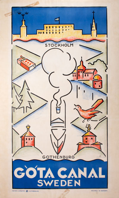 G ta Canal Stockholm Gothenburg 1920s Original Vintage Poster g-ta-canal-stockholm-gothenburg-1920s-original-vintage-poster