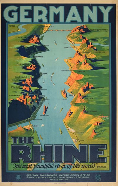 Germany The Rhine original poster designed by Friese, Richard (1886-1935)