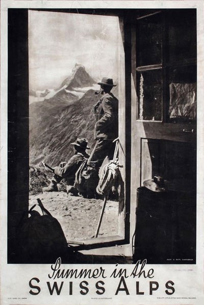 Summer in the Swiss Alps original poster designed by Photo: August Rupp