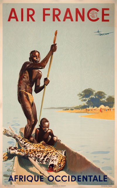 Afrique Occidentale Air France original poster designed by Brenet, Albert Victor Eugène (1903-2005)
