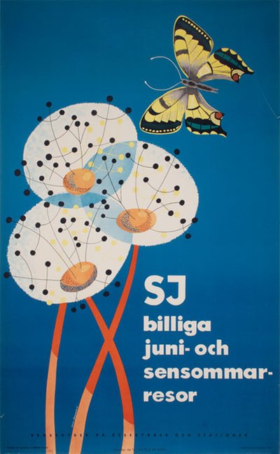 SJ 1951 Sensommar Resor original poster 
