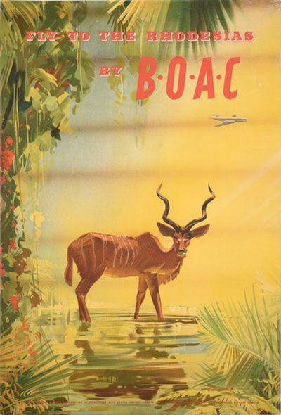 Fly to the Rhodesias by BOAC original poster designed by Wootton, Frank (1911-1998)