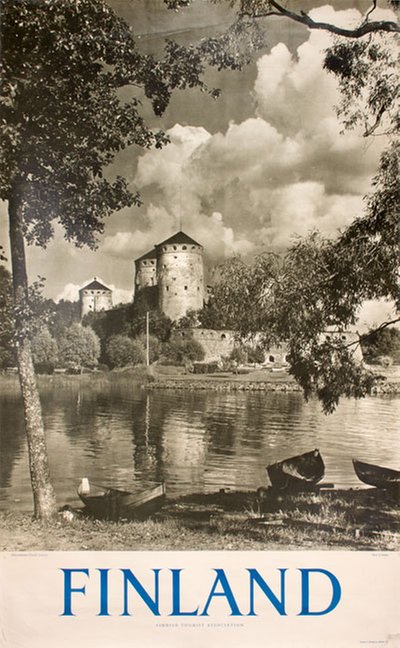 Olavinlinna Castle Finland original poster designed by Photo: A. Pietinen