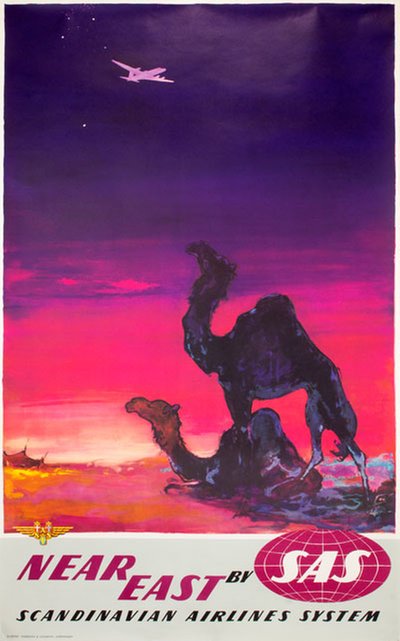 by SAS Near East original poster designed by Nielsen, Otto (1916-2000)