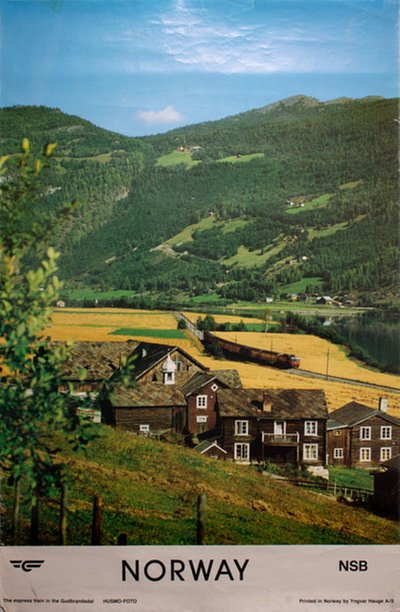 Norway NSB Gudbrandsdalen original poster designed by Photo: Husmo-Foto