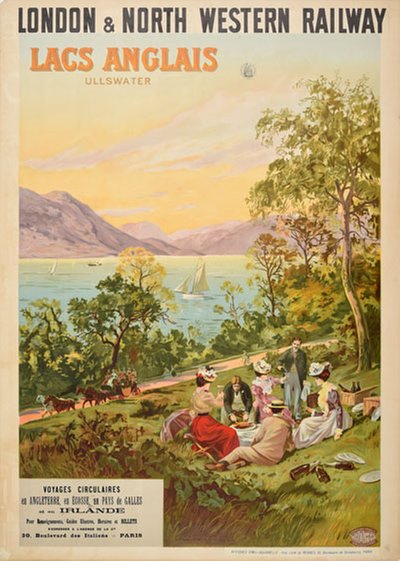 Lacs Anglais, London & North Western Railway, Ullswater original poster designed by Quinton, Clément Charles Henri (1851-1920)