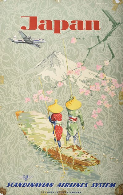 Japan - Scandinavian Airline System original poster designed by Netzler, Kurt (1922-2006)