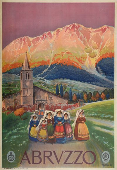 Abruzzo Italy original poster designed by Alicandri, Vincenzo (1871-1955)