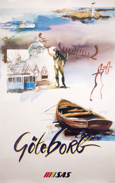 SAS Göteborg original poster designed by Prah, André  (1941-)