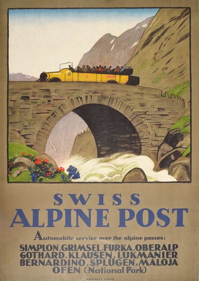 Swiss Alpine Post original poster designed by Cardinaux, Emil (1877-1936)
