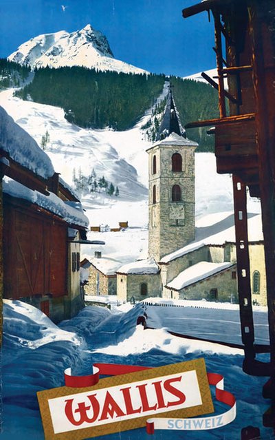 Wallis Schweiz original poster designed by Kern, André 