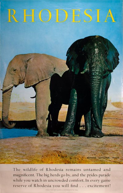 Rhodesia Elephants Wankie National Park original poster 
