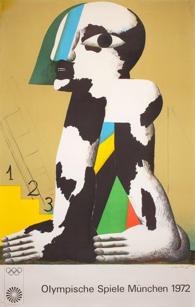 München 1972 Host Antes original poster designed by Antes, Horst (1936-)