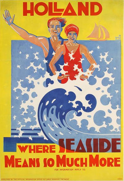 Holland Where Seaside Means So Much More original poster designed by Den Hertog, Machteld