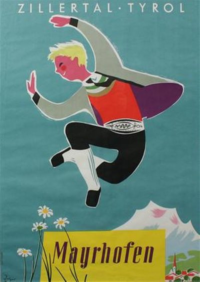 Mayrhofen Zillertal Tyrol original poster designed by Zelger, Arthur (1914-2004)