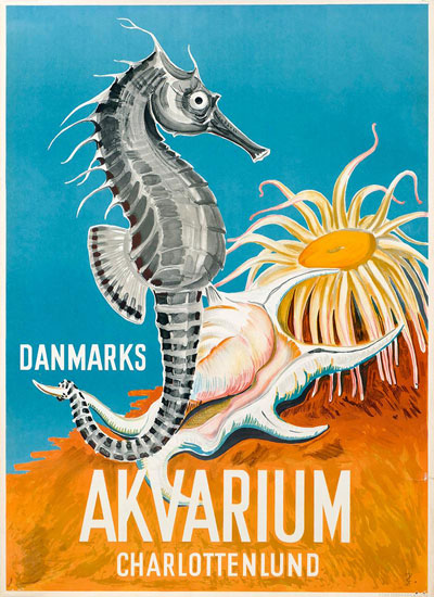 Danmarks Akvarium Charlottenlund Seahorse (1950s) - Original