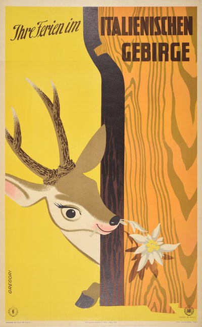 Ihre Ferien im Italienischen Gebirge original poster designed by Gregori