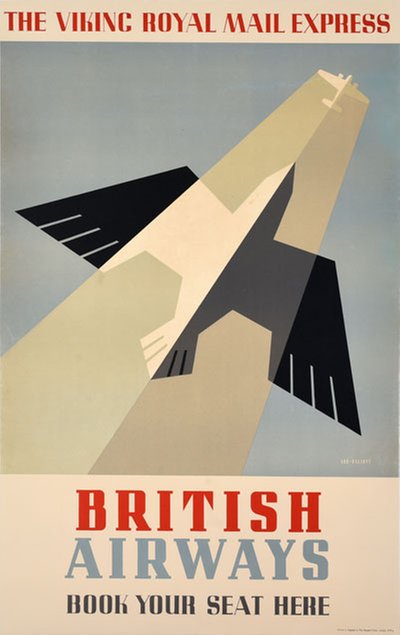 British Airways The Viking Royal Mail Express original poster designed by Lee-Elliott, Theyre (1903-1988)