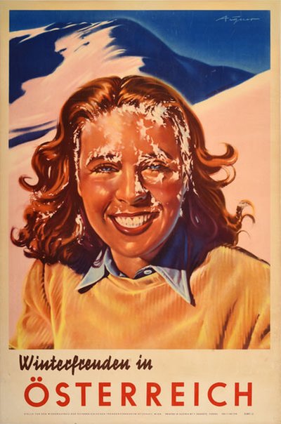 Winterfreuden in Österreich original poster designed by Aigner, Paul (1909-1984)