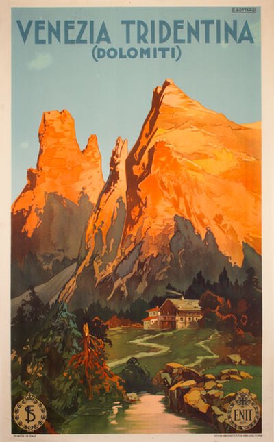 Venezia Tridentina Dolomiti Italy original poster designed by Bottaro, Ernesto (1892-1936)