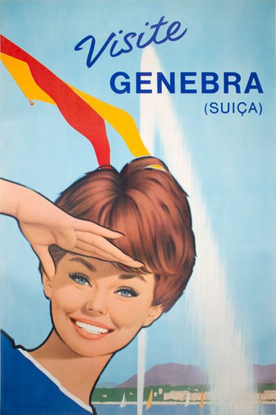 Visit Geneva original poster designed by Dickens, Archie (1907-2004)