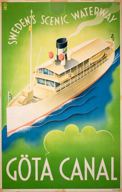 Göta Canal original poster designed by Olsén, Hans Erik (1911-1983)