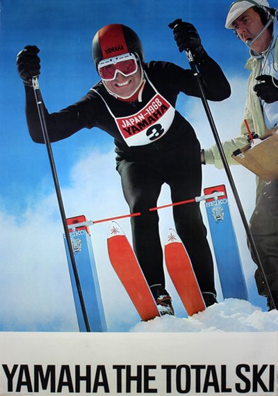 Original vintage poster: Yamaha The Total Ski designed by Design: Les Mains  for sale