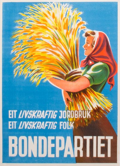 Bondepartiet Livskraftig Jordbruk original poster 