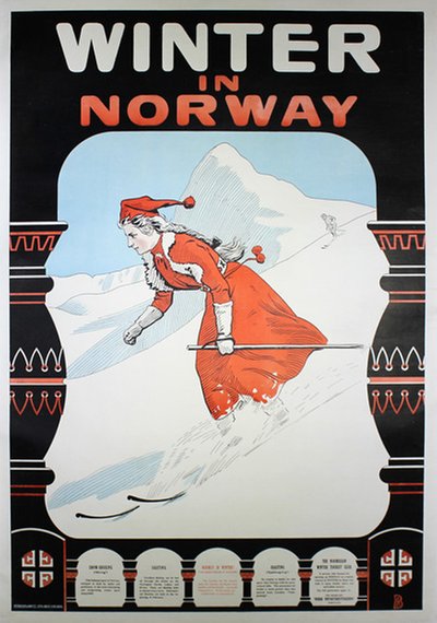 Winter in Norway original poster designed by Bloch, Andreas (1860-1917) 