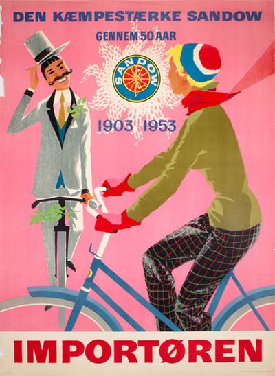 Sandow Bicycle original poster designed by Westergaards Reklamebureau
