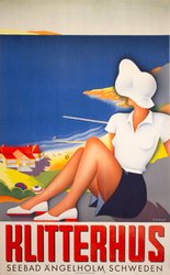 Klitterhus Seebad Sweden original vintage poster