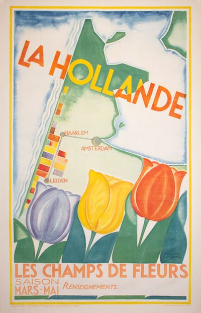 La Hollande - Les Champs de Fleurs original poster designed by Wilmink, Machiel (1894-1963)