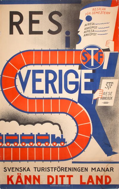 Res i Sverige - Svenska Turistföreningen original poster designed by Elgström, Ossian (1883-1950) 