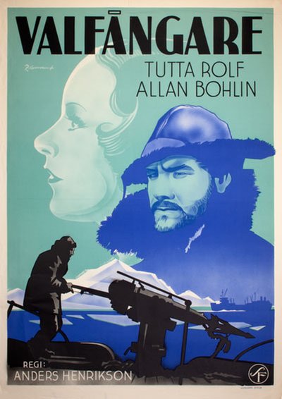 Valfångare - (Whalers) 1939 original poster designed by Rohman, Eric (1891-1949)