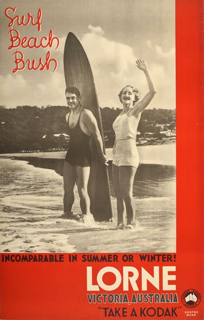 Surf Beach Bush Lorne Victoria, Australia original poster 