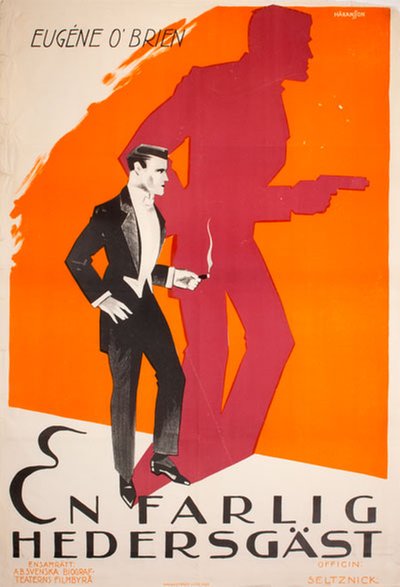 En Farlig Hedersgäst (The Last Door) original poster designed by Håkansson, Gunnar (1891-1968)