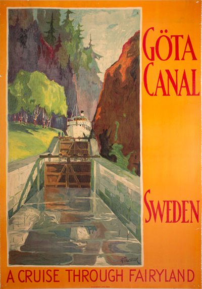 Göta Canal Sweden Cruise Through Fairyland original poster designed by Thoresson, Hjalmar (1893-1943)