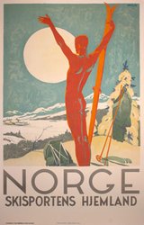 Norge Skisportens hjemland original vintage poster