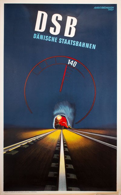 DSB - Dänische Staatsbahnen 140 original poster designed by Rasmussen, Aage (1913-1975)