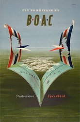 BOAC Atlantic Ocean Stratocruiser Speedbird original vintage poster