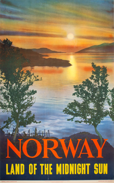 Norway - Land of the Midnight Sun (1953) - Original Vintage Poster