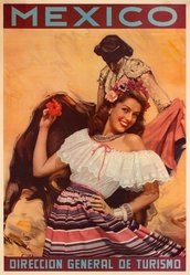 Mexico Direccion General de Turismo original vintage poster
