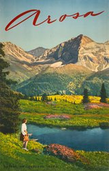 Arosa 1800m Suisse Switzerland Schweiz original vintage poster