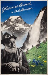 Glarnerland and Walensee original vintage poster