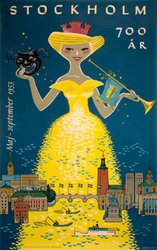Stockholm 700 years original vintage poster