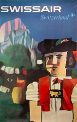 Swissair Switzerland original vintage poster