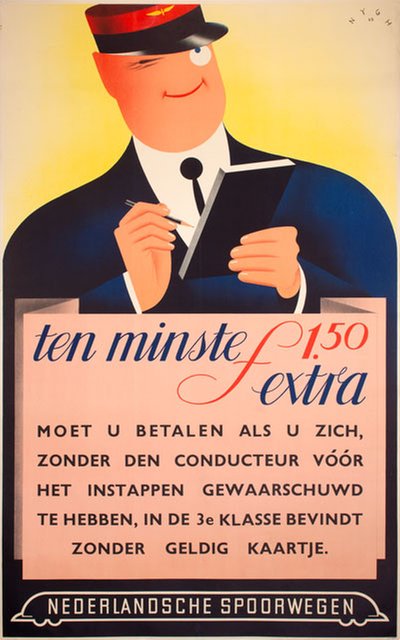 Nederlandse Spoorwegen original poster designed by Nygh, Herman (1909-2000)
