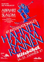 Hahnenkamm Rennen Ski Worldcup Kitzbuhel 47th 1987 original vintage poster